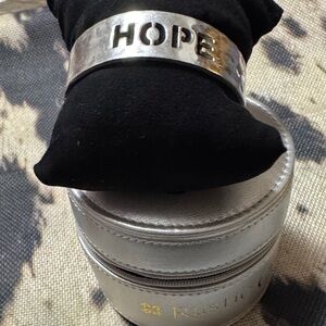 Silver 'Hope' Cuff Bracelet